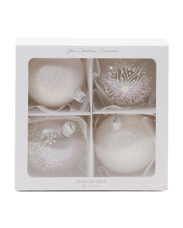 Made In Poland 4pc Handcrafted Glass Ornaments | TJ Maxx
