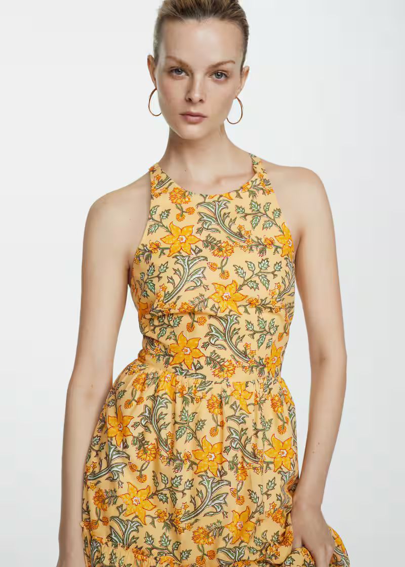 Printed bow dress -  Women | Mango USA | MANGO (US)