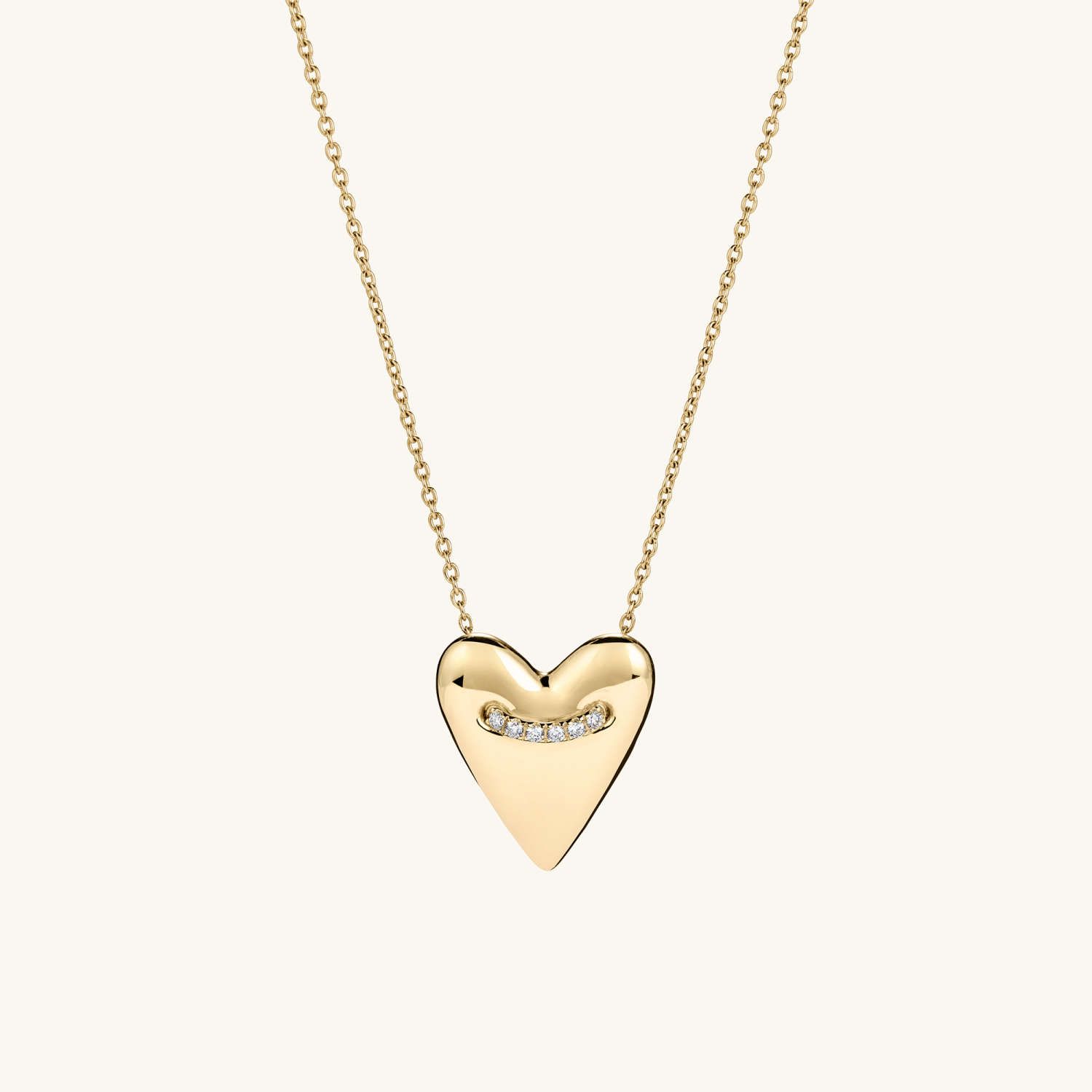Heart Pavé Diamond Large Pendant Necklace  - $900 | Mejuri (Global)
