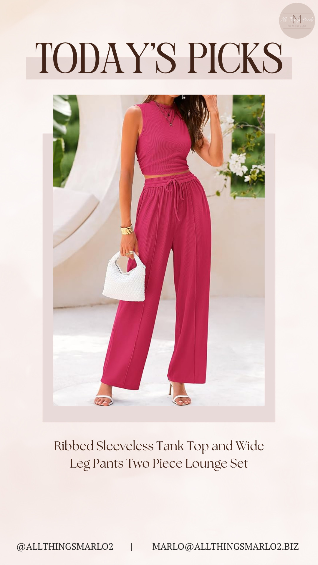 Ribbed Sleeveless Tank Top and Wide Leg Pants Two Piece Lounge Set 

 #LTKSeasonal #LTKWorkwear #LTKTravel