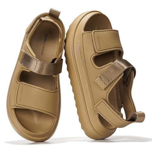 Project Cloud Platform Sandals For Women 2026 - Ultra Soft Insole Slip Resistant Womens Sandals Vacation Outfits for Women - Women's Beach Shoes (Goldie) (Goldie, LTBRWN,6.5) | Amazon (US)
