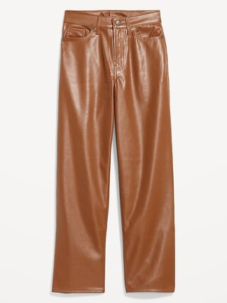 High-Waisted OG Loose Faux-Leather Pants for Women | Old Navy (CA)