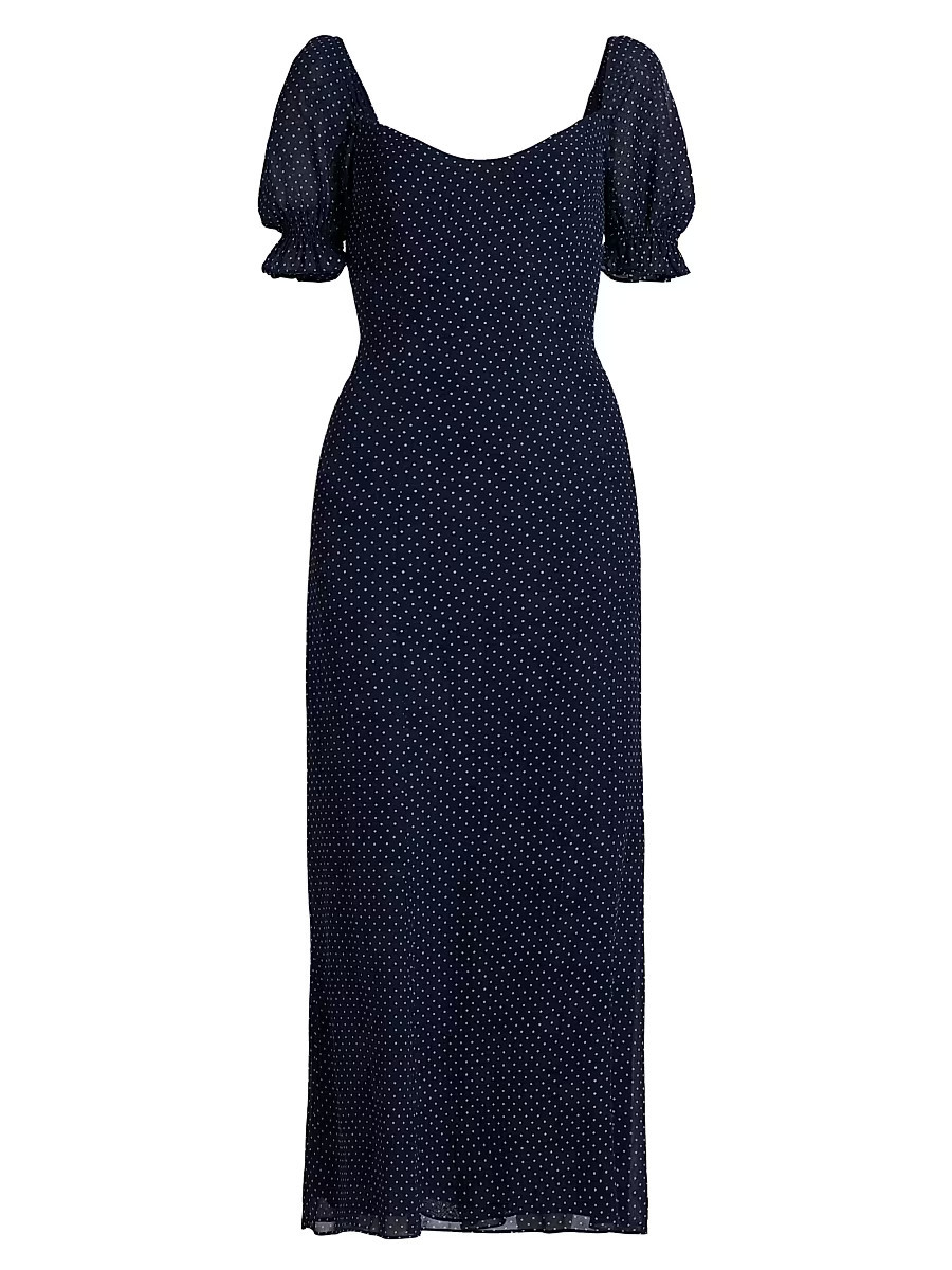 Women's Gloria Polka Dot Midi-Dress - Button - Size 0 | Saks Fifth Avenue