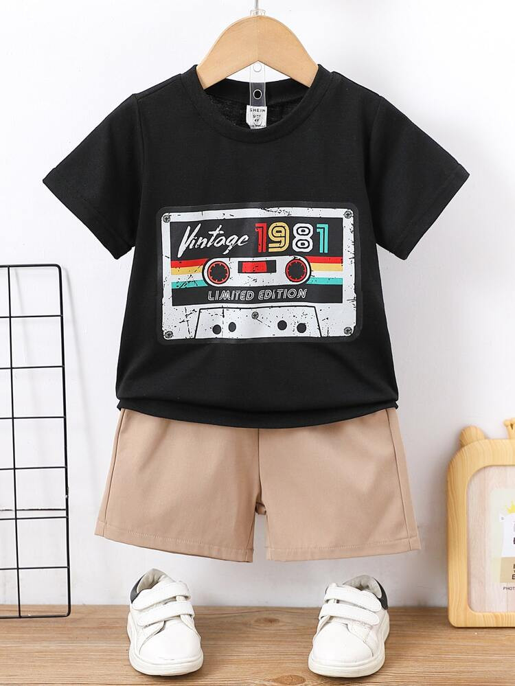New
     
      Toddler Boys Magnetic Tape Tee & Shorts | SHEIN