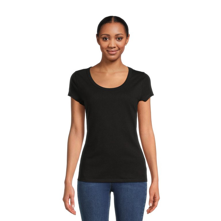 No Boundaries Juniors Scoop Neck T-Shirt with Short Sleeves, Sizes S-3X | Walmart (US)