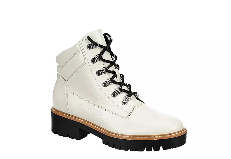 Limelight Womens Kennedy Combat Boot - Off White | Rack Room Shoes