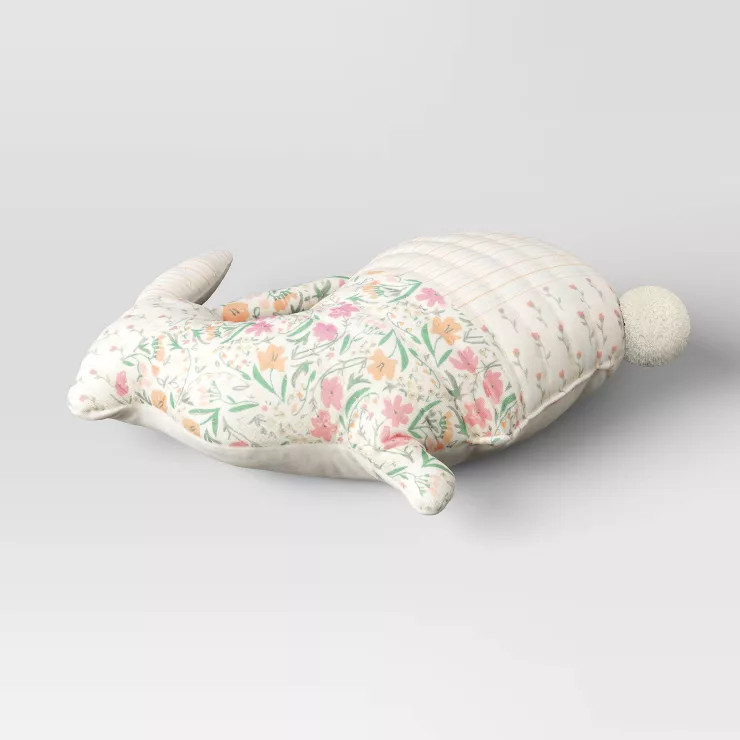 Patchwork Bunny Shaped Easter Throw Pillow with Quilting Ivory - Threshold™ | Target