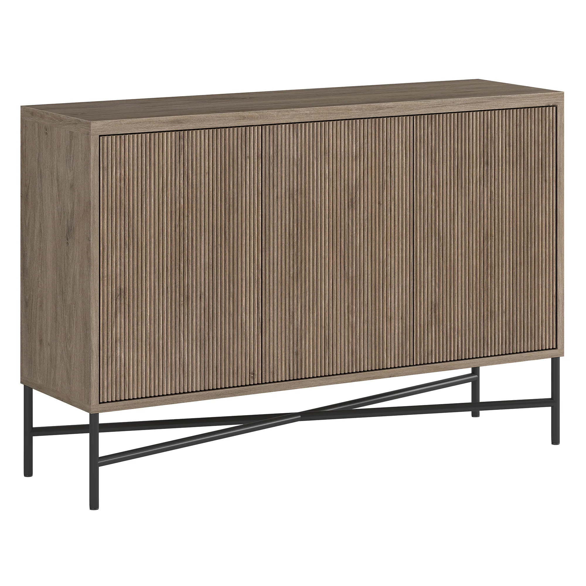 Hailey Home Brighton Contemporary/Modern Antiqued Gray Oak Metal Buffet | BF2205 | Lowe's
