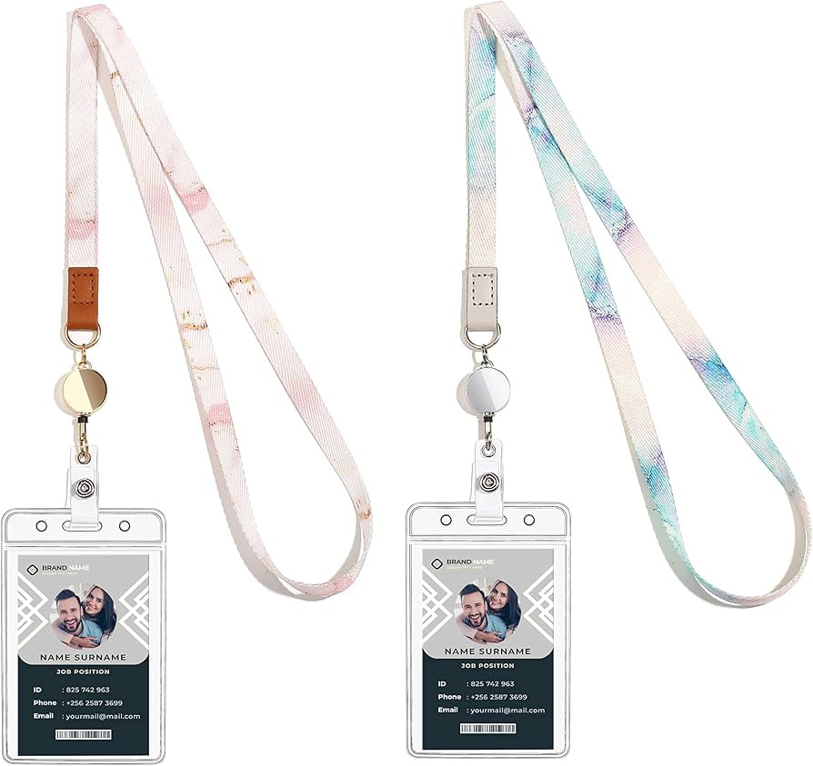 COOKOOKY Cute Lanyard id Holder Durable Retractable Lanyards for ID Badges,Waterproof ID Badge Ho... | Amazon (US)