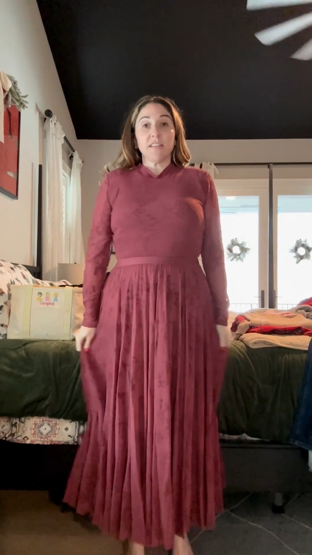 Beautiful outfit from Nordstrom Rack! This skirt is what princess dreams are made of! So twirl worthy and flowy! Just pure perfection! This mock neck mesh top has the most beautiful velvet embroidery just like the skirt! Top M / Skirt L 

#LTKHoliday #LTKMidsize #LTKSeasonal