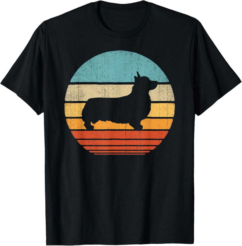 Corgi Retro Vintage 60s 70s Sunset Dog Lovers Men Women T-Shirt | Amazon (US)
