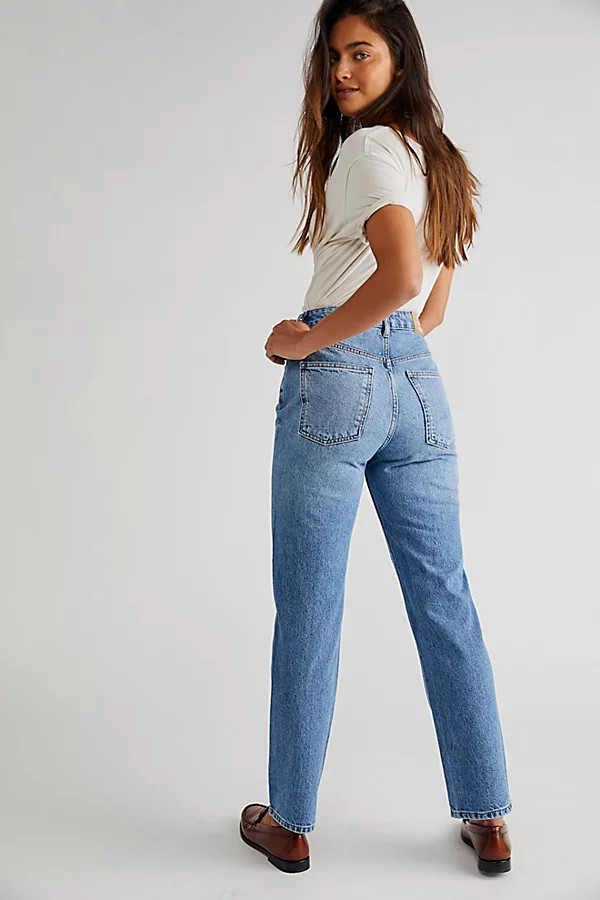 Pacifica Straight-Leg Jeans by We The Free at Free People, Mid Blue, 27 | Free People (Global - UK&FR Excluded)
