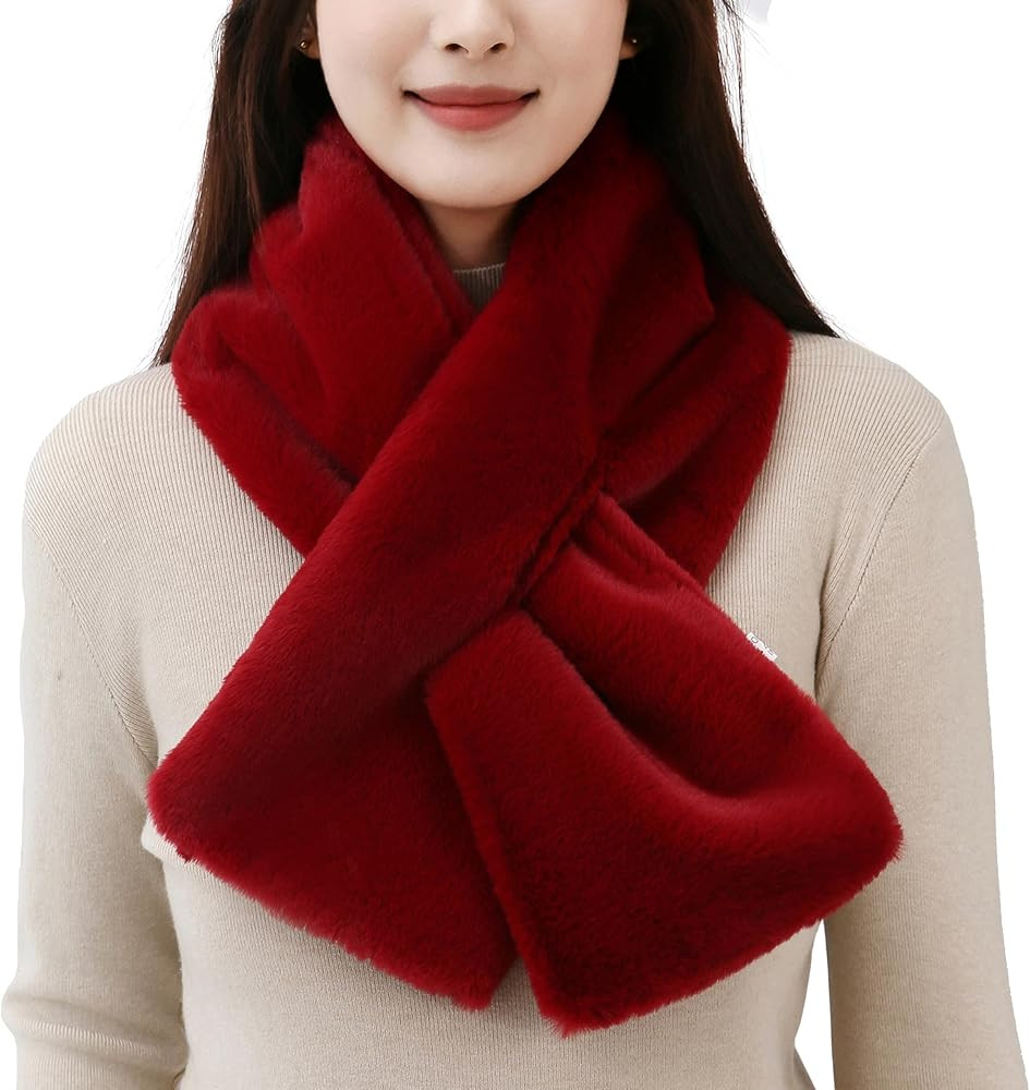 Dikoaina Women's Faux Fur Collar Scarf: A Versatile Faux Fur Scarves Neck Shrug for Fall and Wint... | Amazon (US)