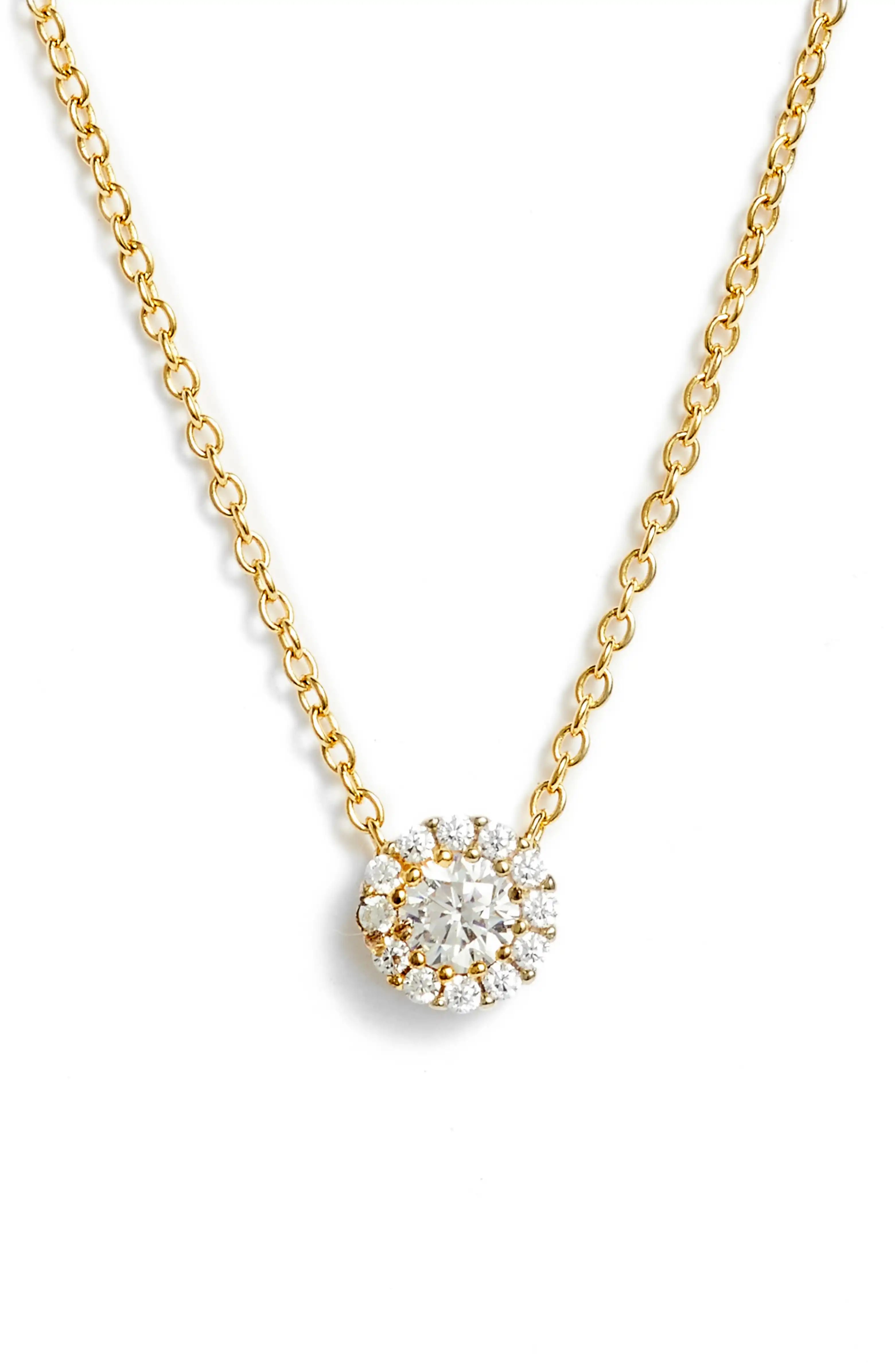 Cubic Zirconia Halo Pendant Necklace | Nordstrom