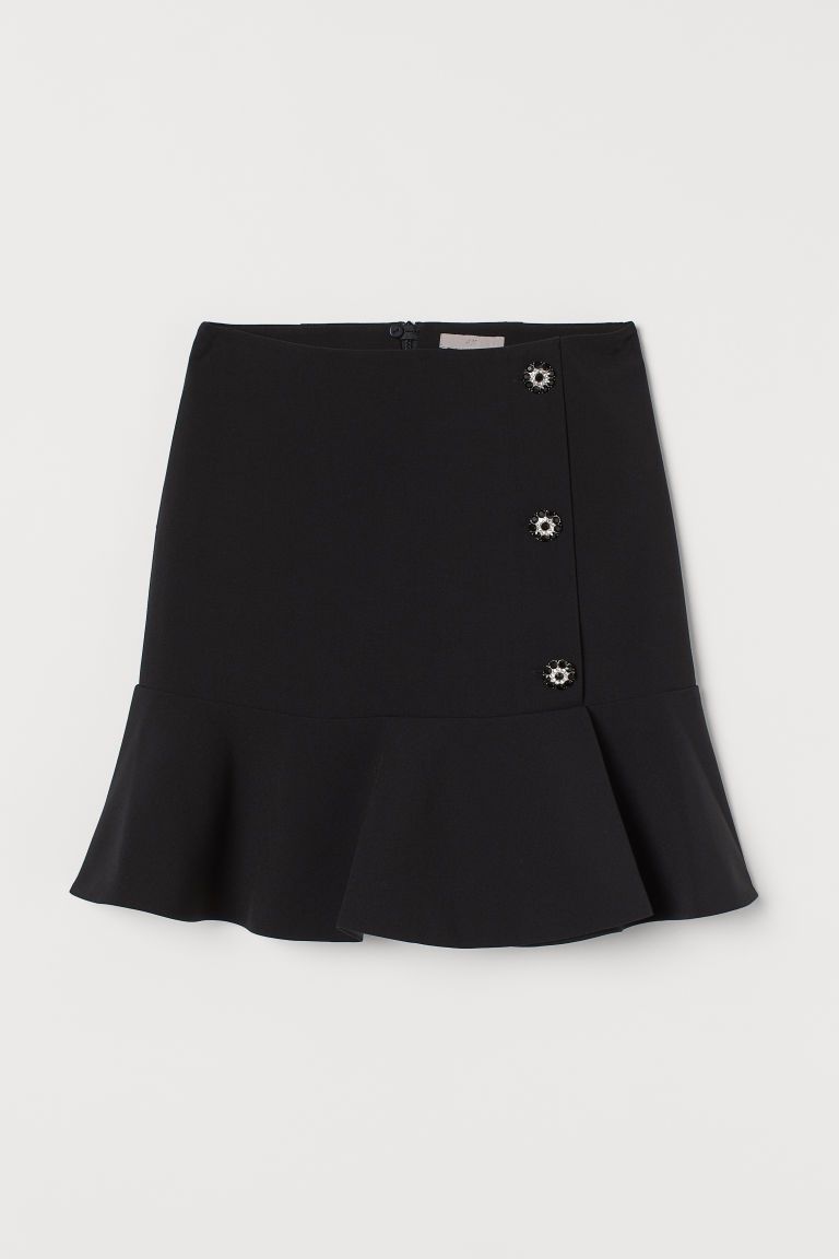 H & M - Skirt with Rhinestones - Black | H&M (US + CA)
