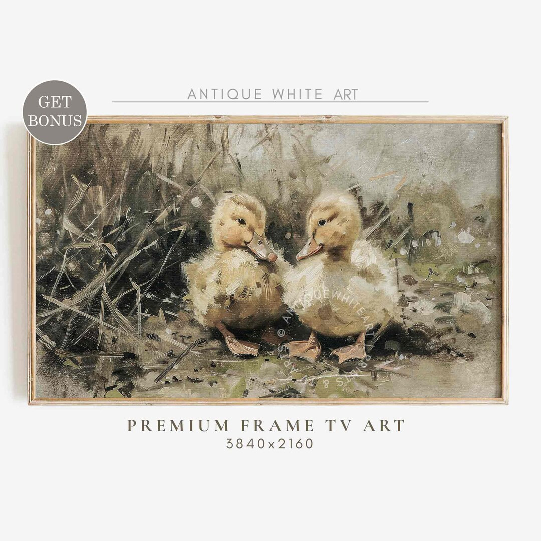 Ducklings Samsung Frame TV Art, Farmhouse Easter Decor, Spring Oil Painting, Country Landscape, E... | Etsy (US)