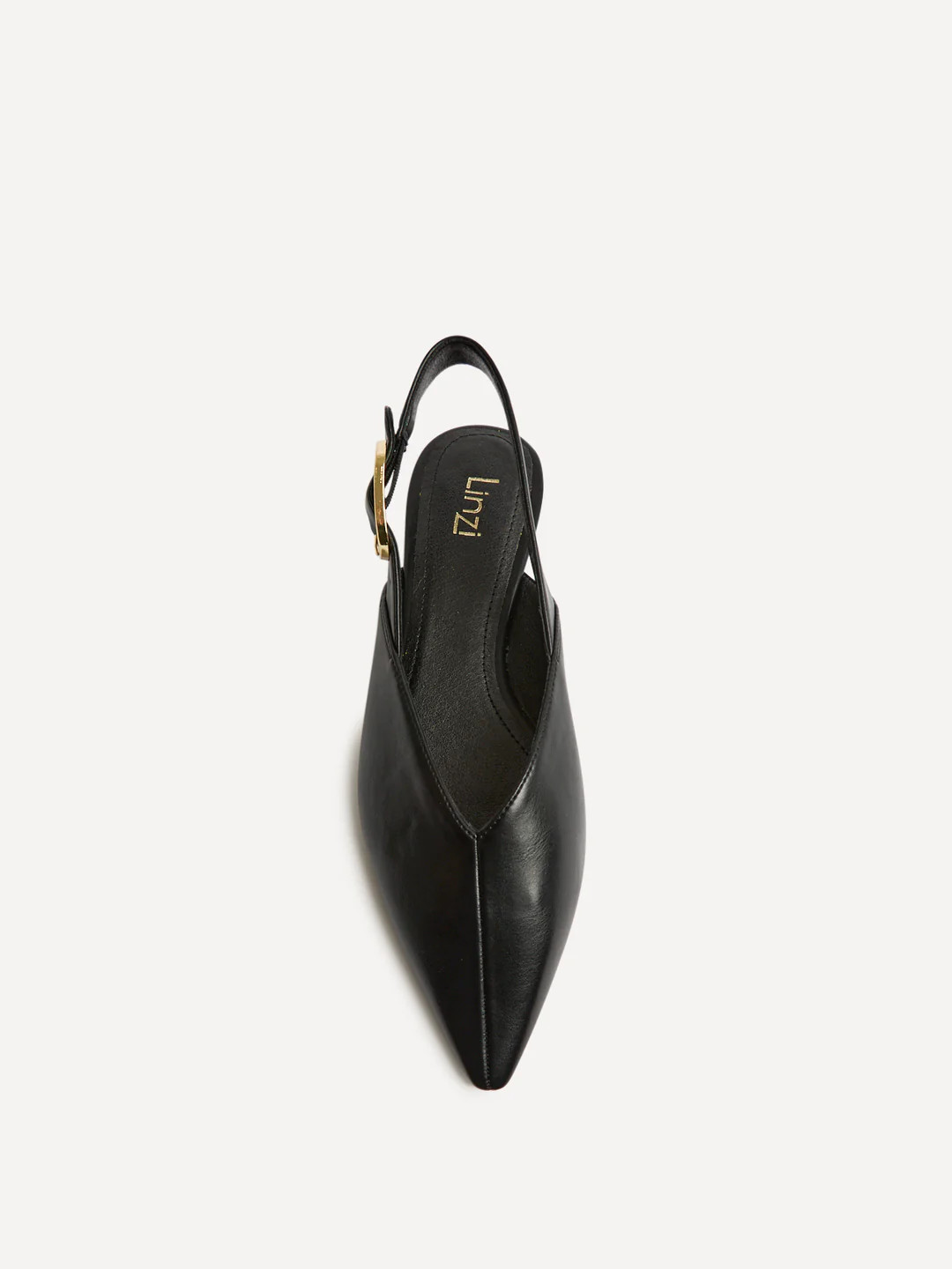 Lorna Black Faux Leather Ballet Flats | Linzi Shoes