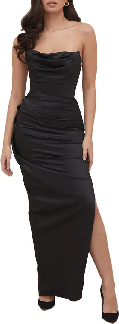 Adrienne Satin Strapless Gown | Nordstrom