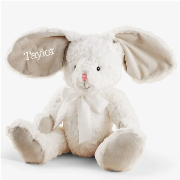 Simply Sweet Personalized Large White Fur Plush Bunny | Personalization Mall