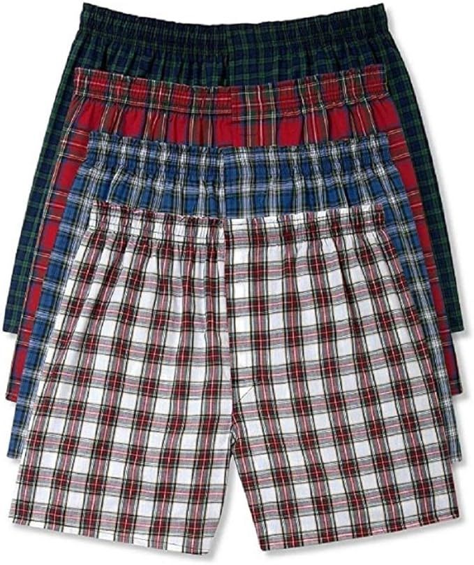 Hanes Men's 5-Pack Tartan Boxer with Inside Exposed Waistband | Amazon (US)