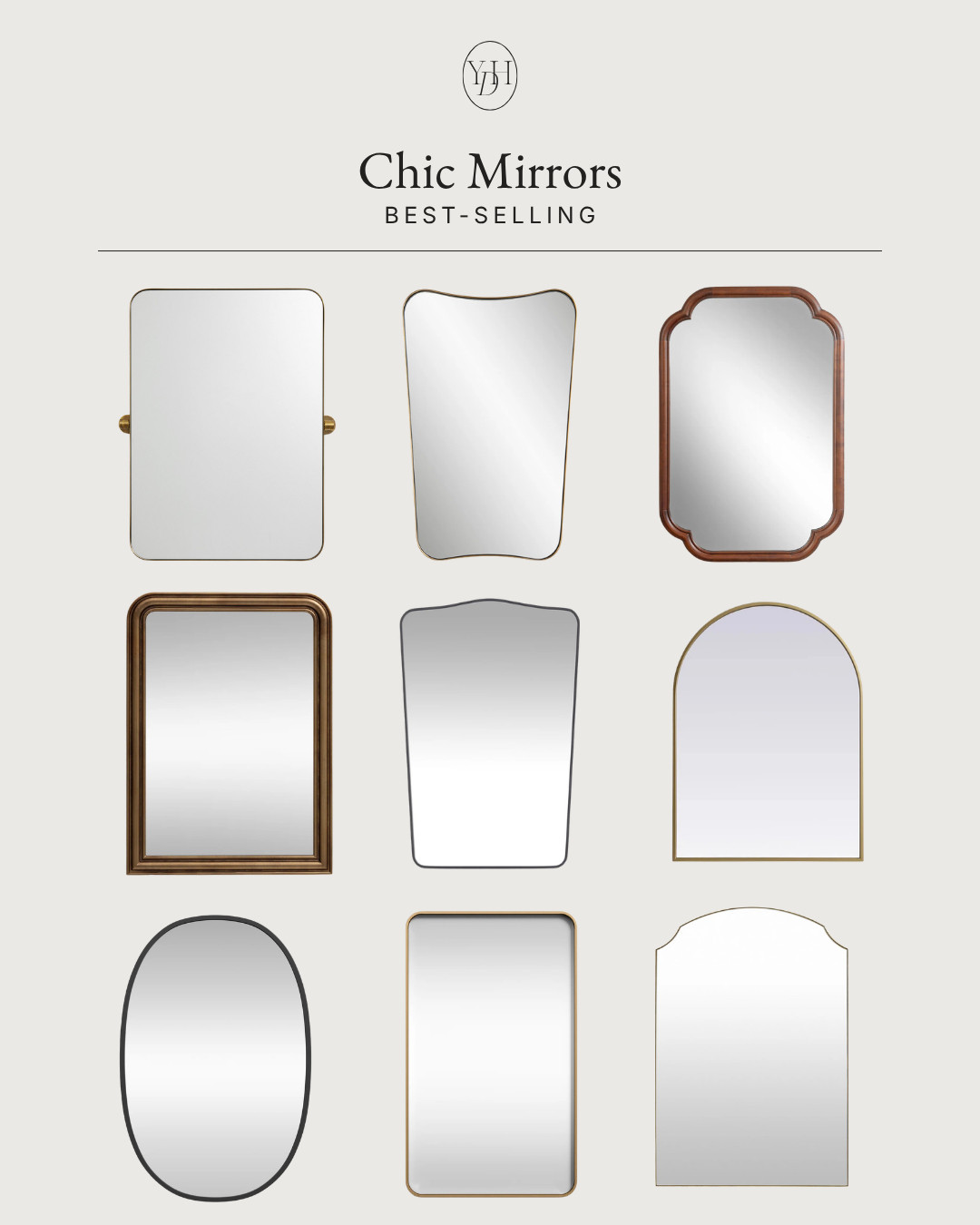 These mirrors are proof that a builder-grade mirror can completely change the feel of a bathroom! The right shape instantly makes the space feel softer, more custom and designer styled. Rounded corners, antique finishes and organic silhouettes always look so much more expensive than plain basic mirrors. 

 #LTKHome