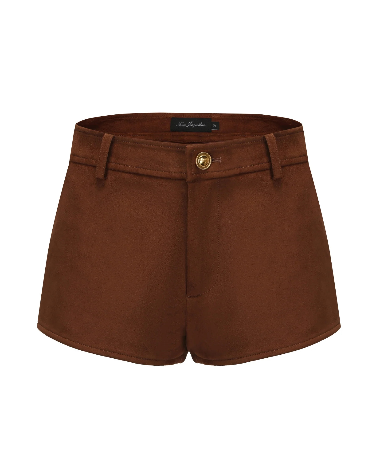 Sienna Suede Shorts (Brown) | High-Waisted Brown Suede Vintage Shorts | Nana Jacqueline