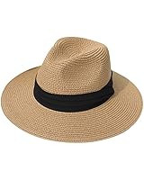 FURTALK Panama Hat Sun Hats for Women Men Wide Brim Fedora Straw Beach Hat UV UPF 50 | Amazon (US)