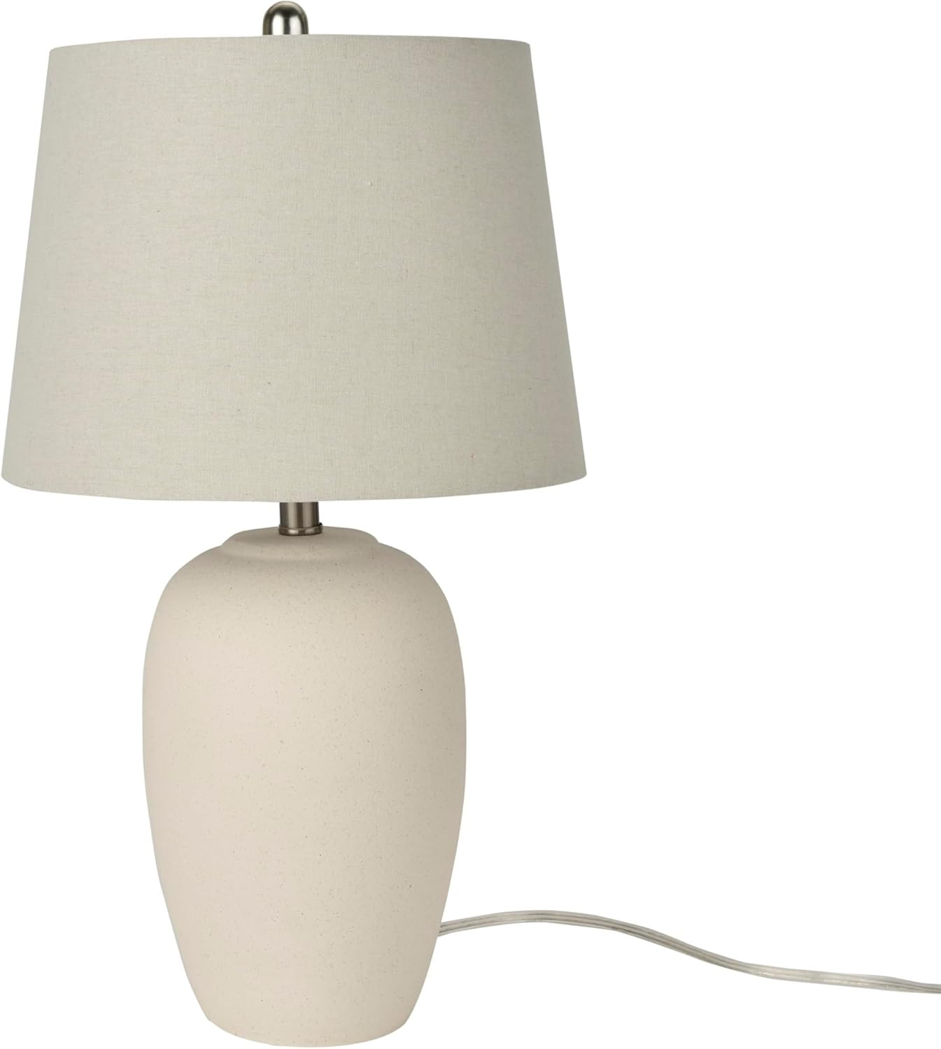 Nourison Home 23" Natural White Ceramic Jar Table Lamp for Bedroom, Living Room, Dining Office, w... | Amazon (US)