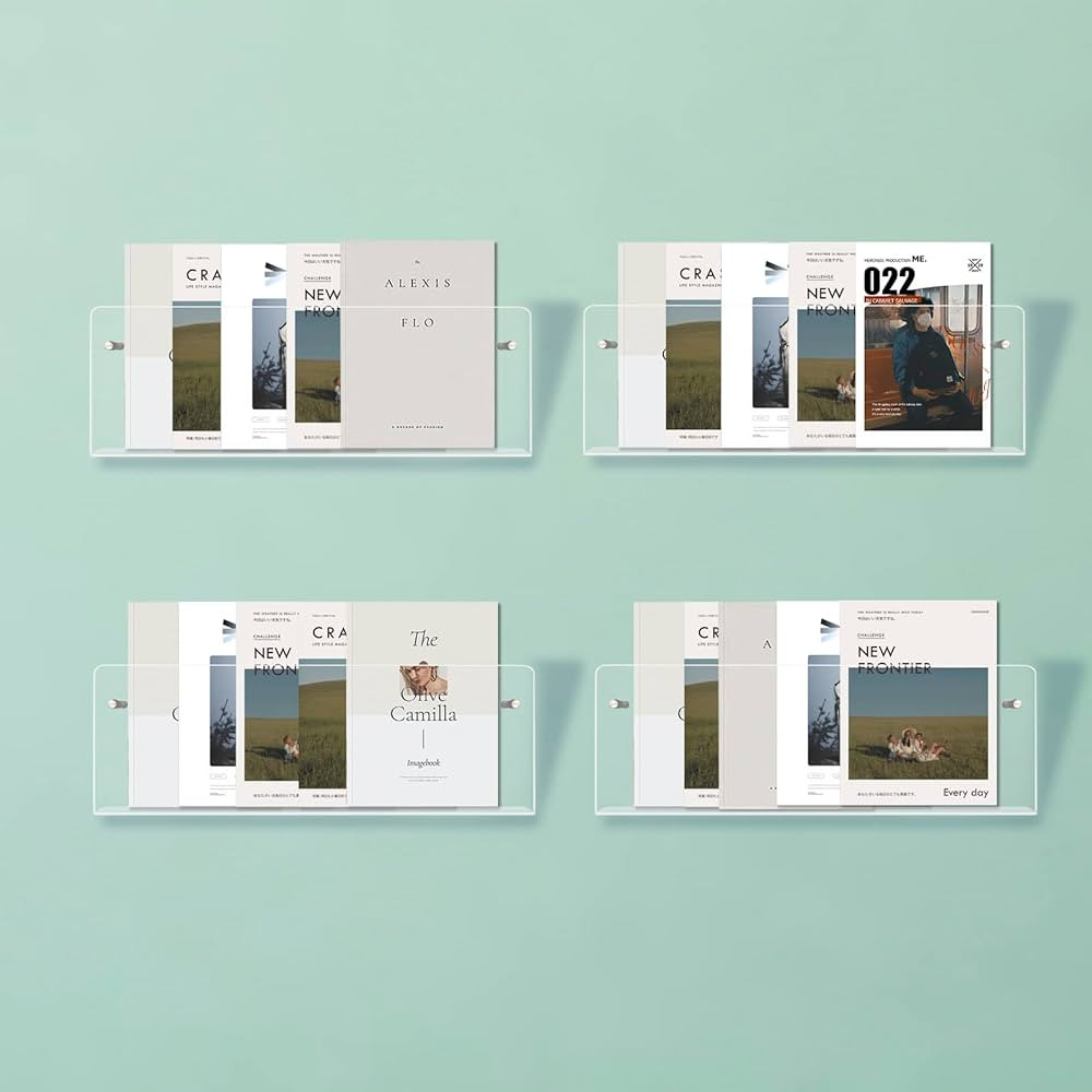 Cutora Acrylic Brochure Holder Wall Mount 4PACKS Clear Hanging Magazine Rack Bookshelves Comic Di... | Amazon (US)