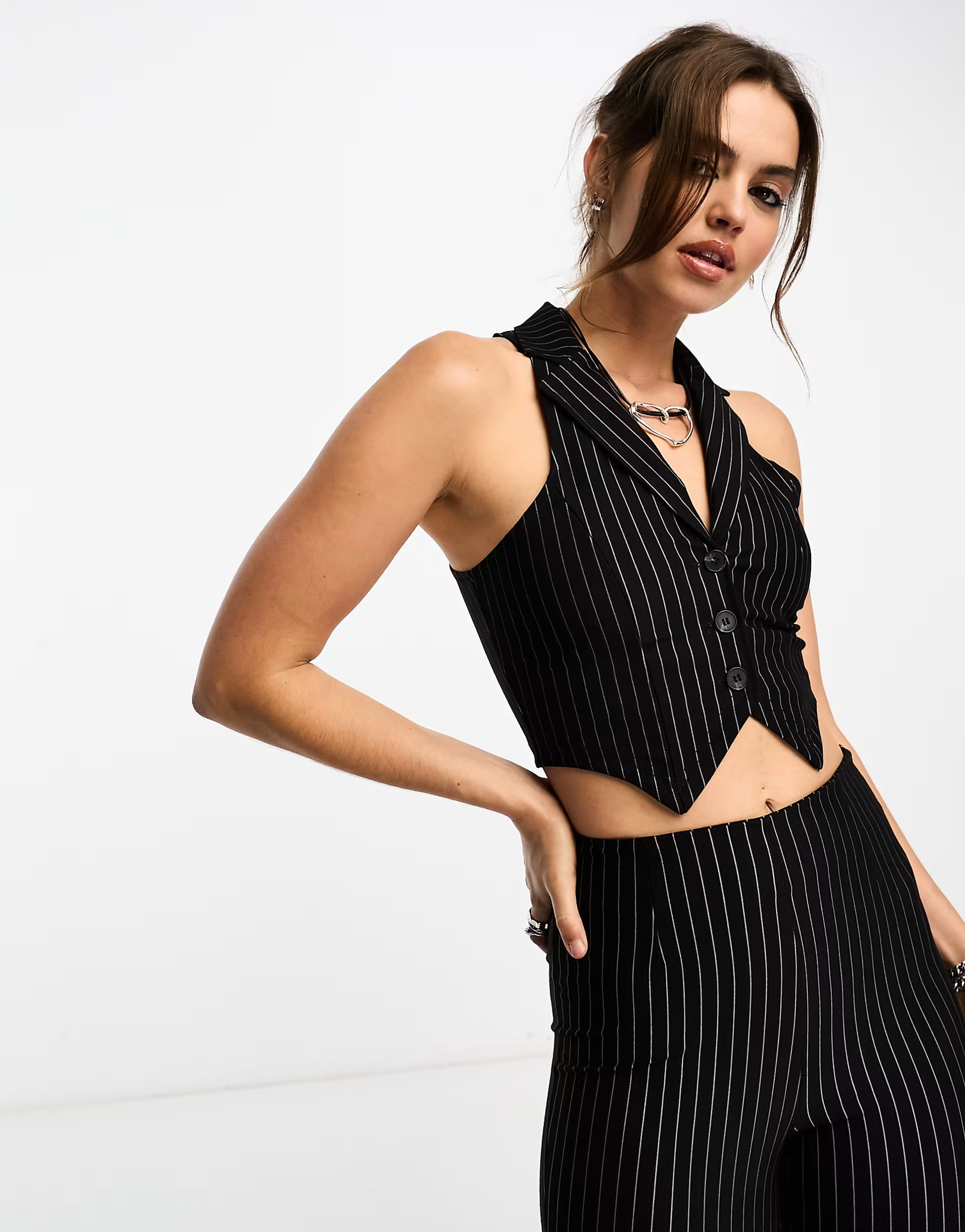 ASOS DESIGN co-ord waistcoat in black pinstripe | ASOS (Global)