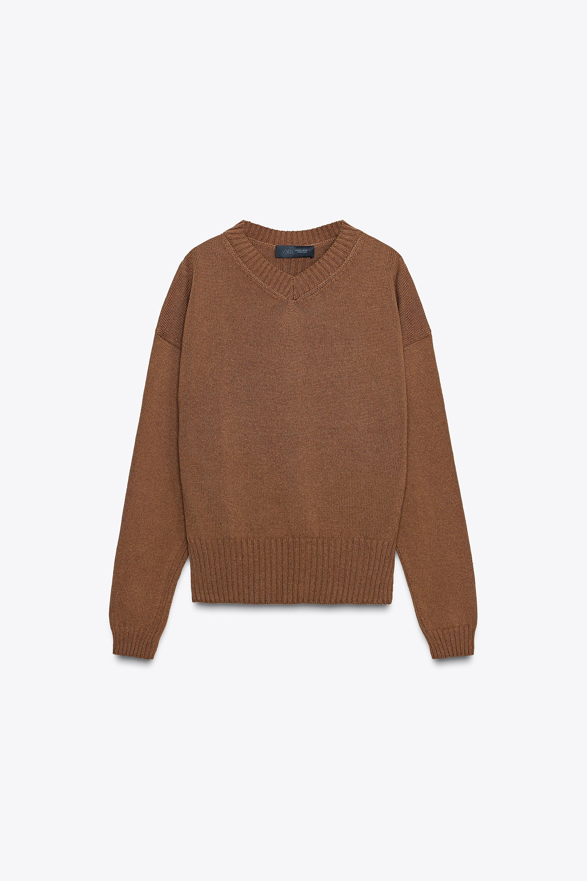 V-NECK KNIT SWEATER | Zara US