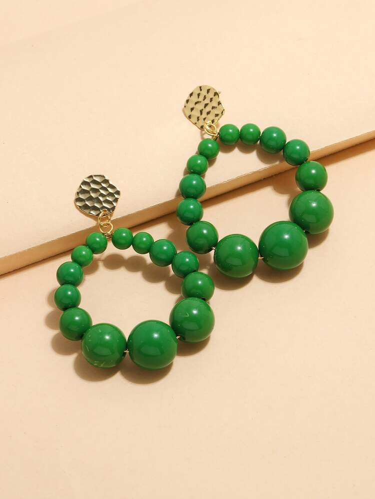 Round Beaded Drop Earrings | SHEIN