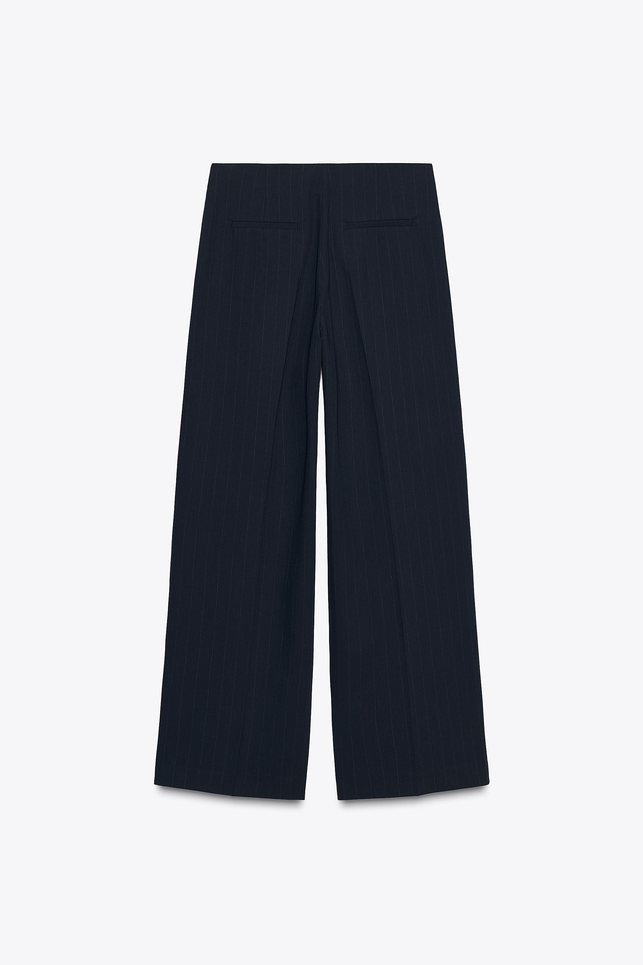 ZW COLLECTION WIDE-LEG PINSTRIPED TROUSERS | Zara UK