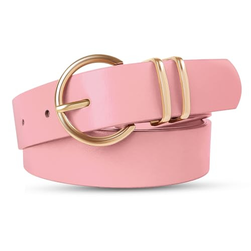 HSHKJ Womens Belts Fashion Ladies Belt for Jeans Pants and Dress Belt with Gold Buckle Women Belts for Women Medium Size Woman Belts | Amazon (US)