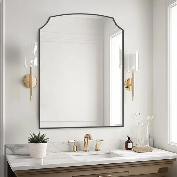 Fan-Shaped Wrought Iron Framed Decorative Mirror | Wayfair North America