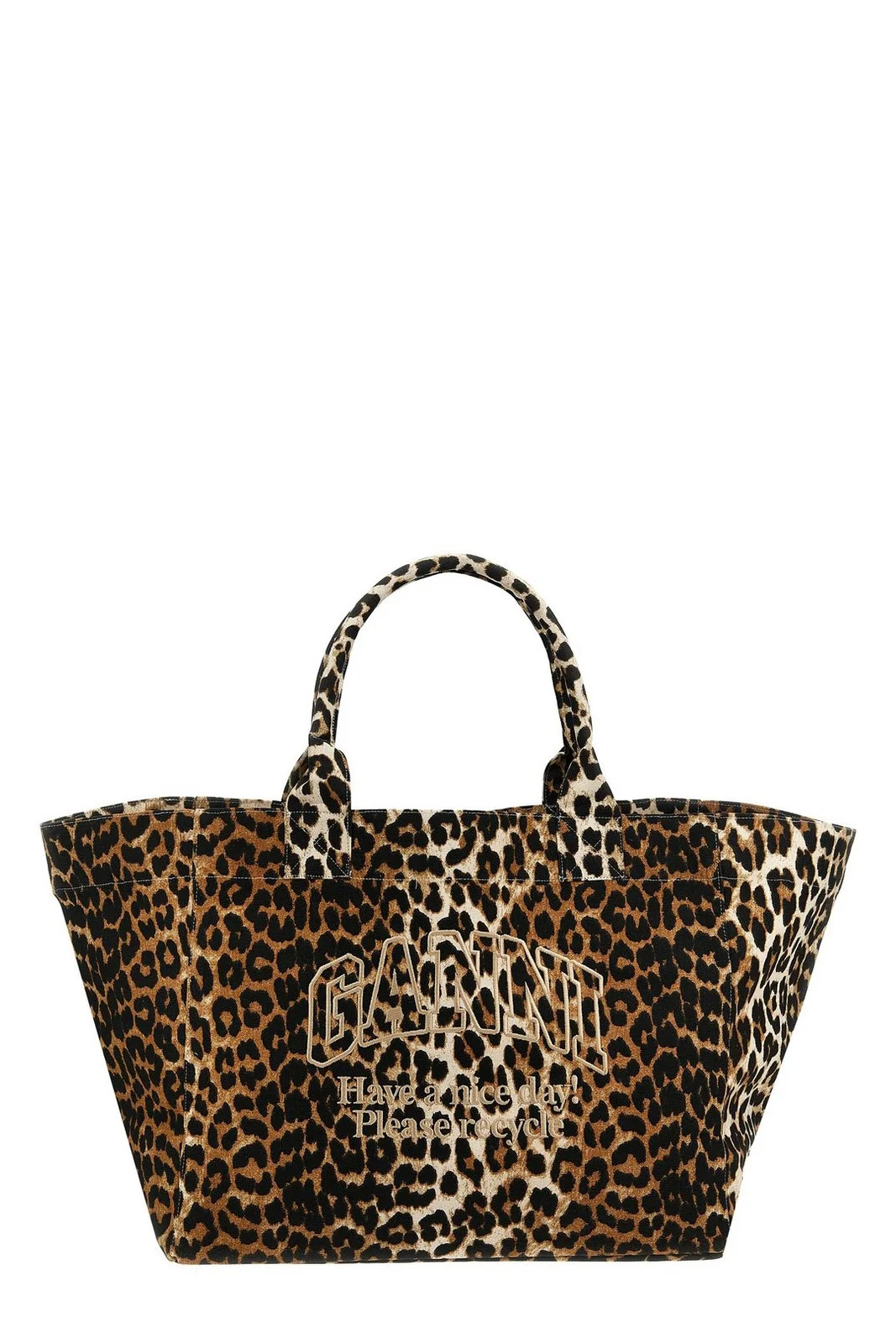 Ganni Oversized Leopard-Printed Tote Bag | Cettire Global