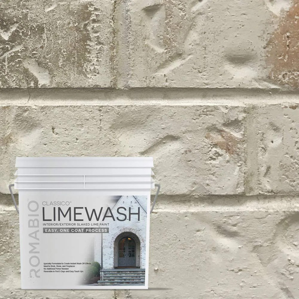 ROMABIO Masonry Stucco Brick Flat Nube Gray Lime Interior/Exterior ( 2.5-liter ) | CLW-NUBEGY-WB-2.5L | Lowe's