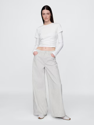 Mid Rise Denim Stripe Baggy Jeans | Gap (US)