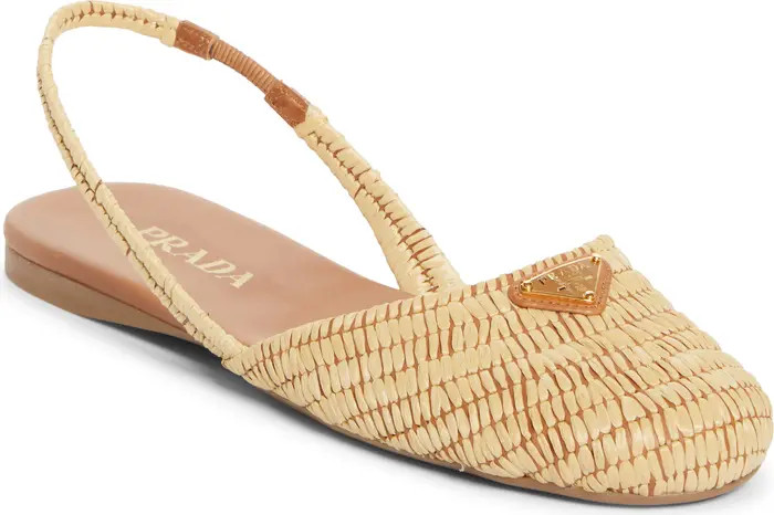 Raffia Slingback Flat (Women) | Nordstrom