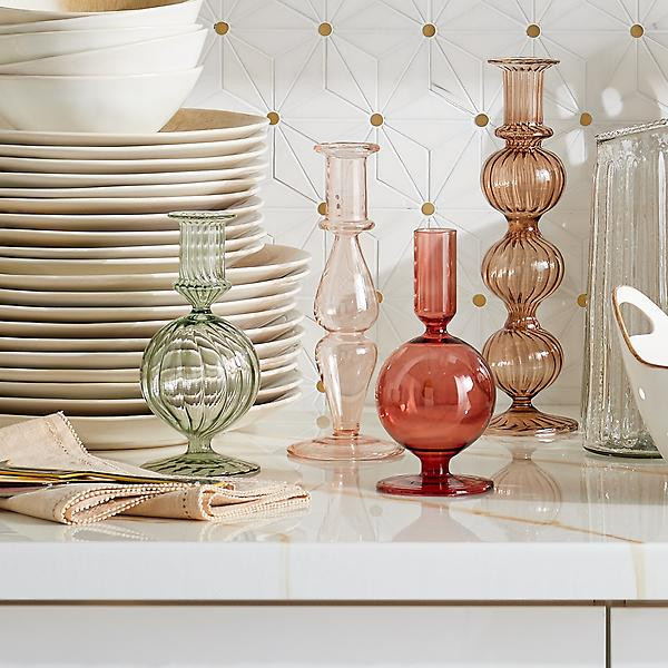 Be Home Nalia Glass Candlesticks | The Container Store