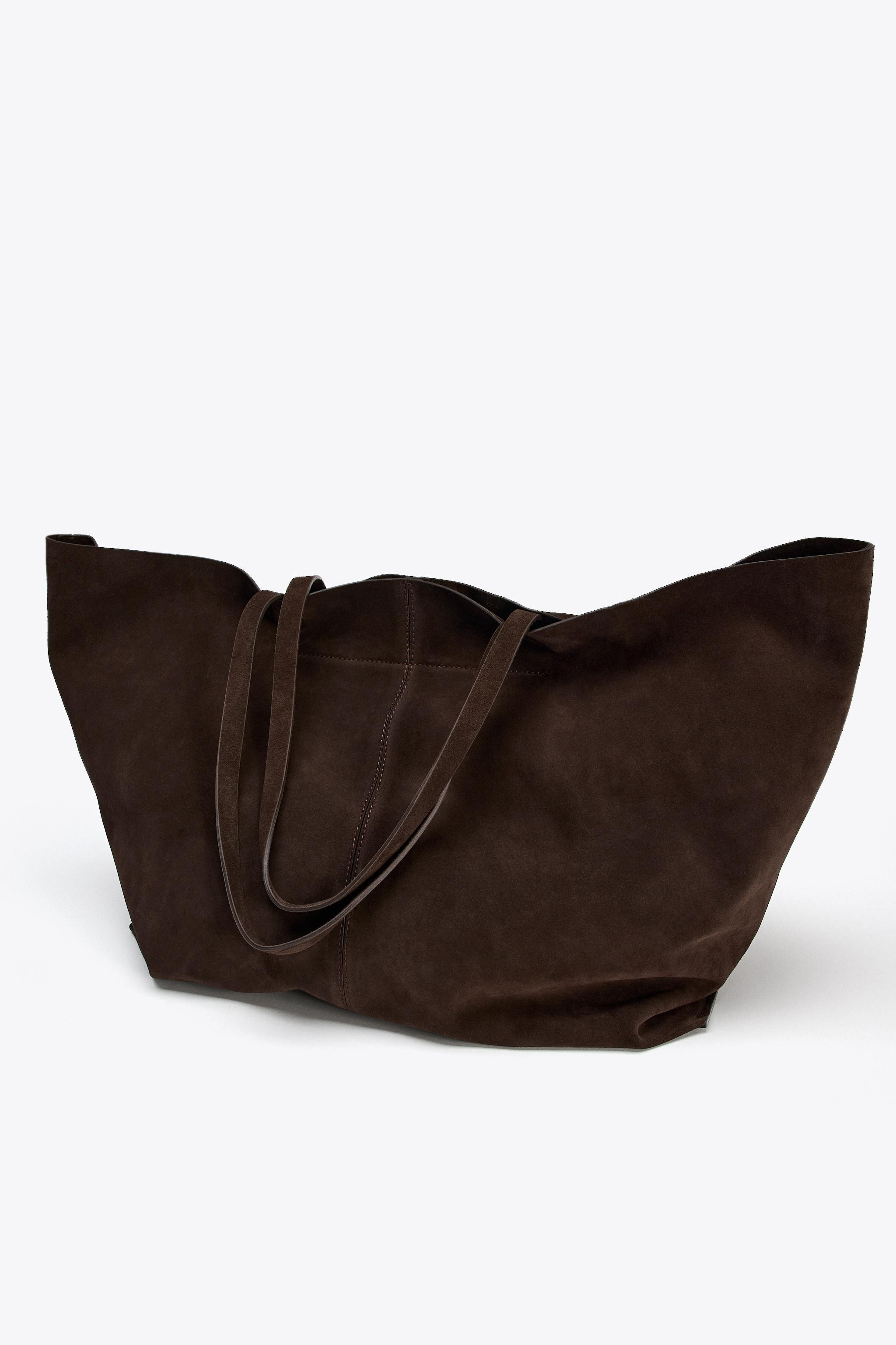 SPLIT SUEDE MAXI TOTE BAG | Zara UK
