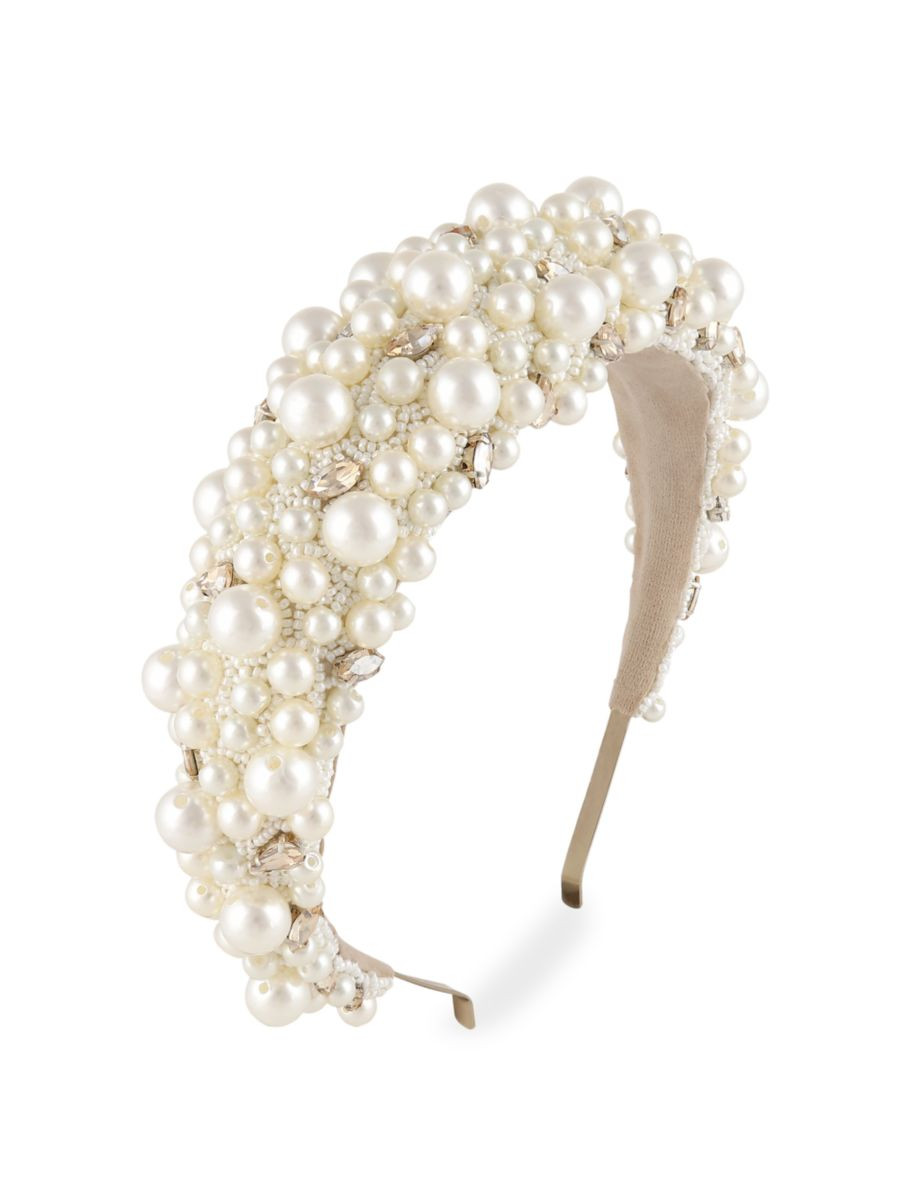 Lux Faux Pearl-Embellished Padded Headband | Saks Fifth Avenue