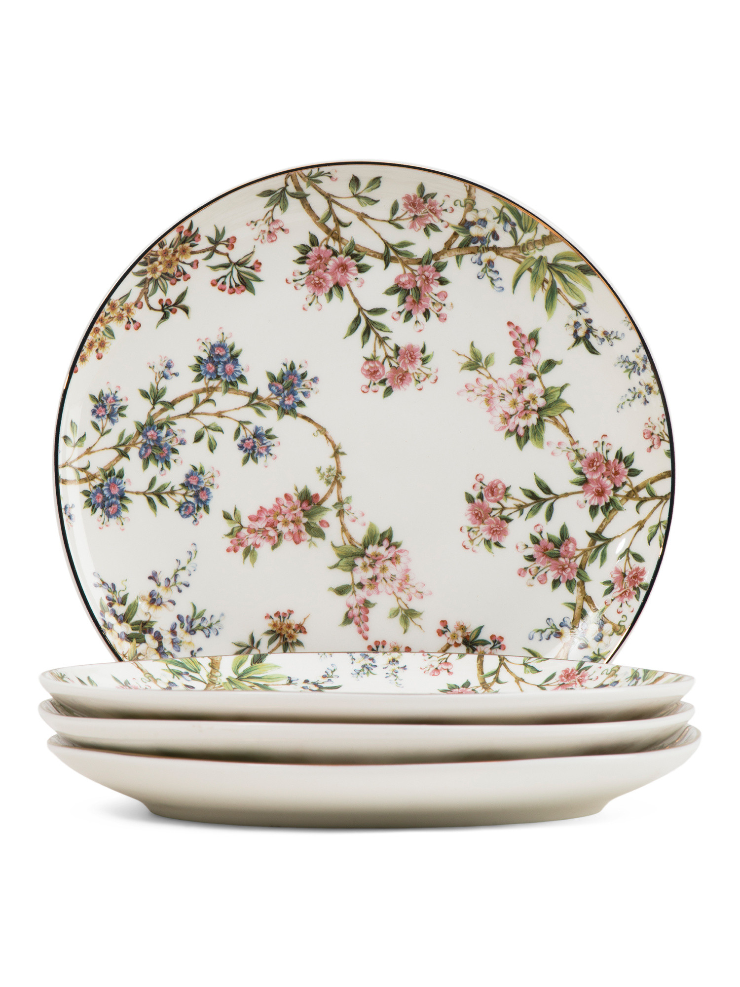 Set Of 4 Porcelain Jungle Collection Salad Plates | TJ Maxx
