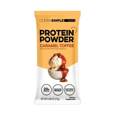 Clean Simple Eats Protein Powder - Caramel Toffee - 0.88oz/1 stick: Whey Protein Isolate, 20g Protein | Target