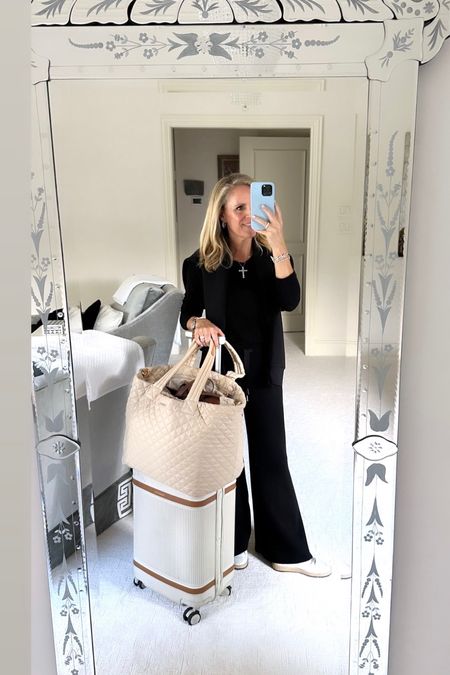 If you are going to be traveling over the holidays, this is my favorite travel look.   It is so comfortable, easy to wear and still look polished.   It’s great for long flights or road trips and it’s a great cozy at home outfit too!

Favorite Travel Look 
Spanx Air Top and pants 
For TTS 

#LTKover40 #LTKstyletip #LTKSeasonal