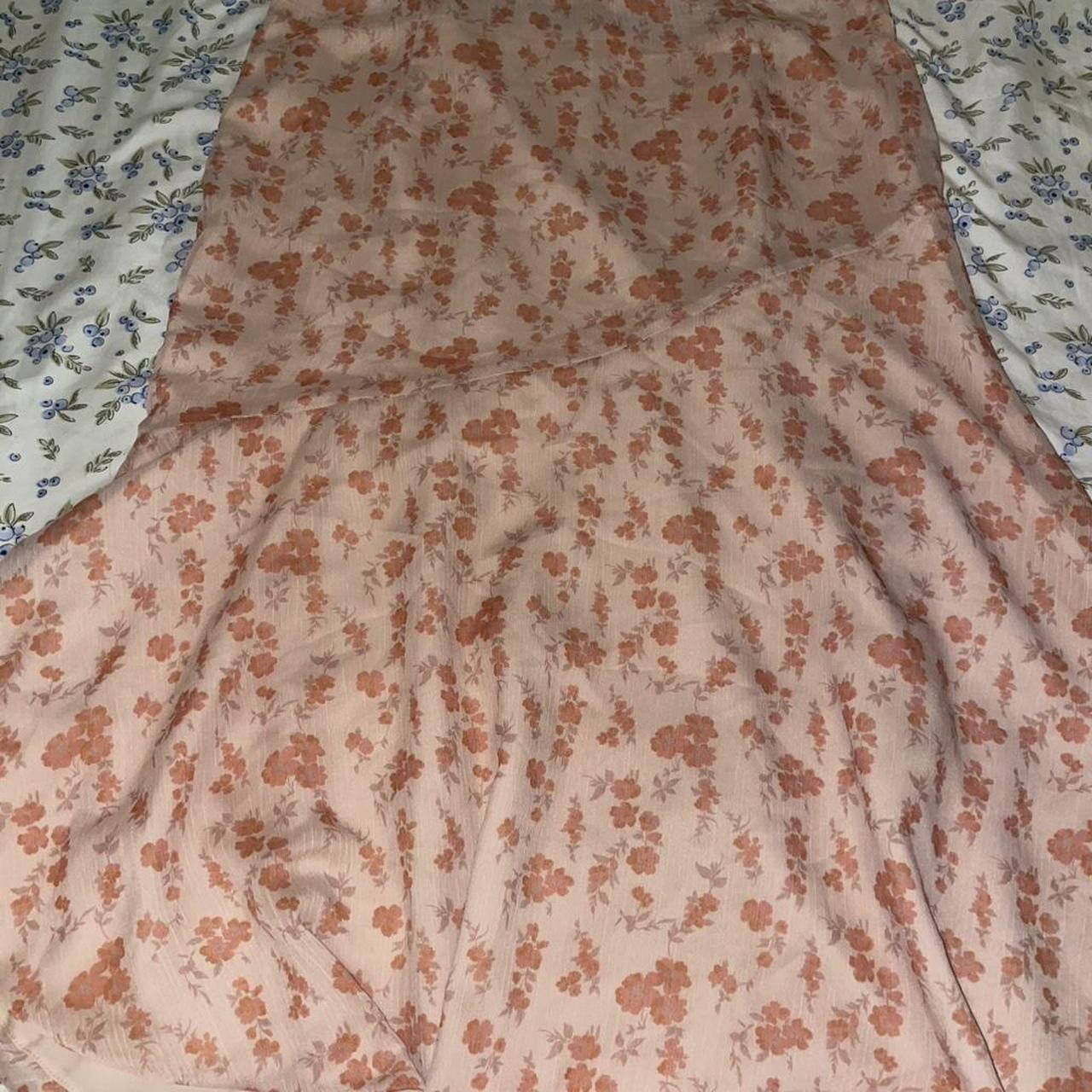 Motel orange floral midi skirt Size M #floral #skirt | Depop US