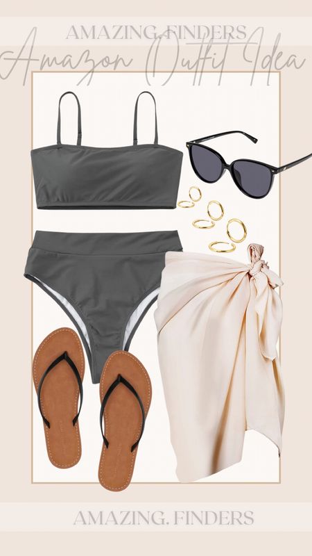Amazon bikini 
Amazon beach 
Amazon sunglasses
Beach sarong
Amazon outfit idea 