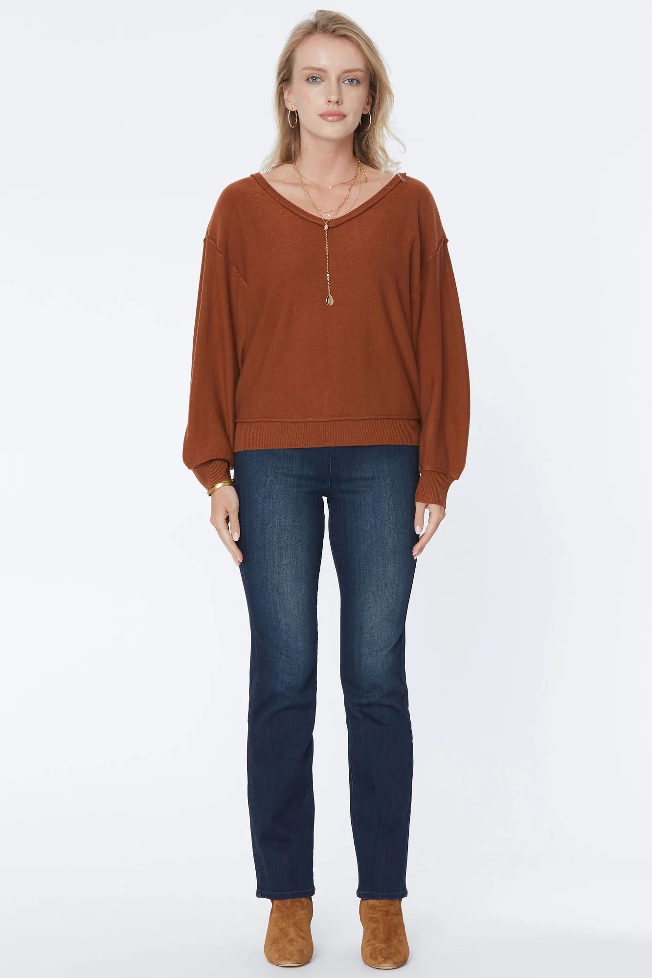 V-Neck Sweater - AUBURN | NYDJ