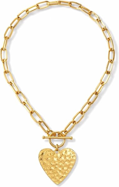 Wine Wear Chunky Gold Chain Necklace for Women, Link Charm Necklace with Toggle Clasp, Statement ... | Amazon (US)