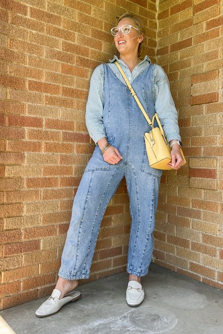 Casual Cool Mom Style with this spring overalls look!

Both pieces fit oversized 🚨 wearing a M in the button down and a S in the denim jumpsuit.

#LTKfindsunder100 #LTKshoecrush #LTKSeasonal